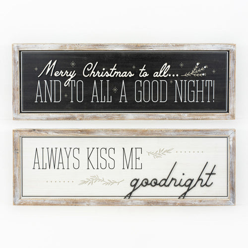 Merry Christmas To All... | Always Kiss Me Goodnight Reversible Wood Sign