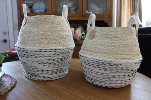 Hand-Woven Two-Toned Storage Baskets