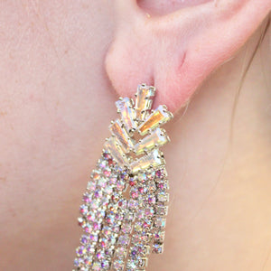Crystal & Rhinestone Fringe Earrings | Gold or Silver