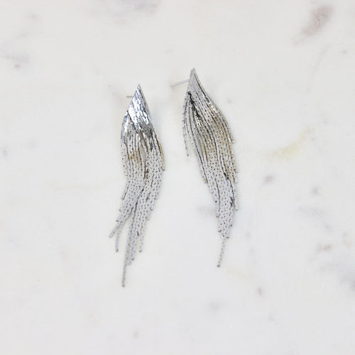 Chain Fringe Earrings | Silver & Gold
