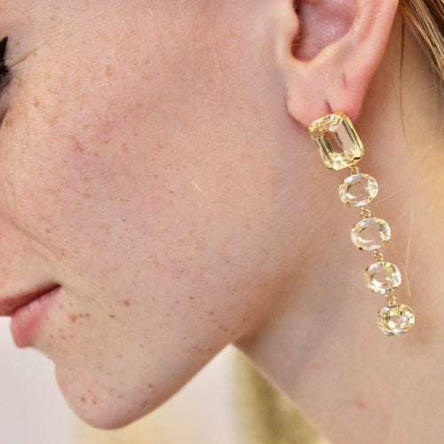 Faceted Crystal Drop Earrings