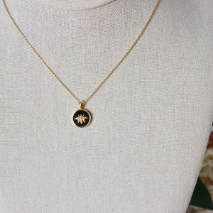 Bea Necklace | Gold & Black Enamel