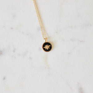 Bea Necklace | Gold & Black Enamel