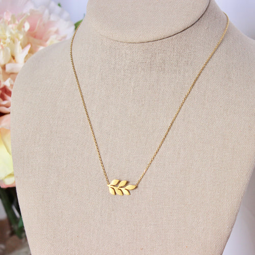 18K Gold Dipped Leaf Necklace