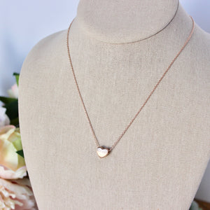 SweetHeart Brushed Gold Necklace| Rose Gold & Gold