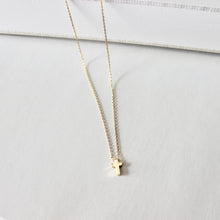 Load image into Gallery viewer, Maegan Dainty Brushed Gold Cross Necklace