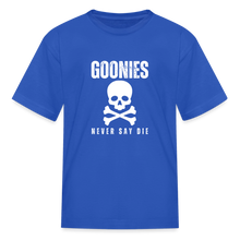 Load image into Gallery viewer, Kids " Goonies Never Say Die" GraphicT-Shirt - royal blue