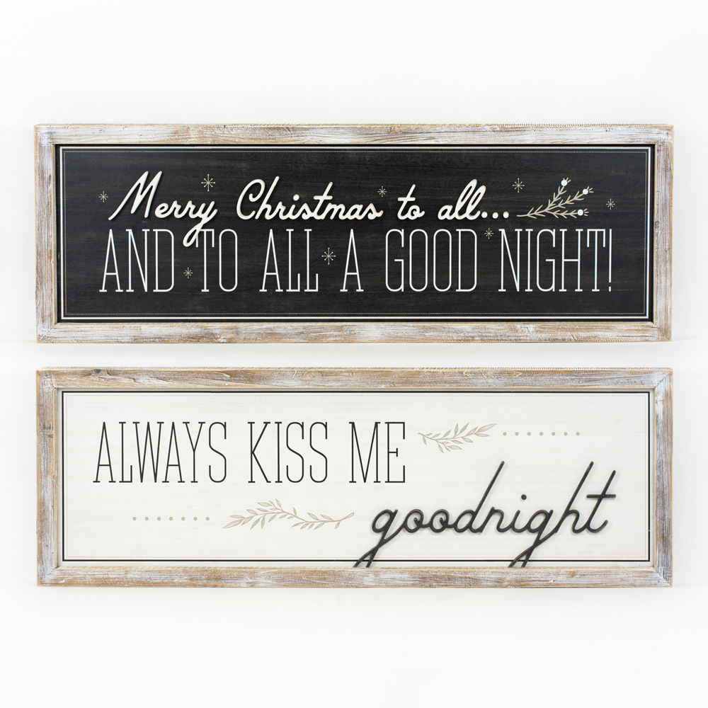 Merry Christmas To All... | Always Kiss Me Goodnight Reversible Wood Sign