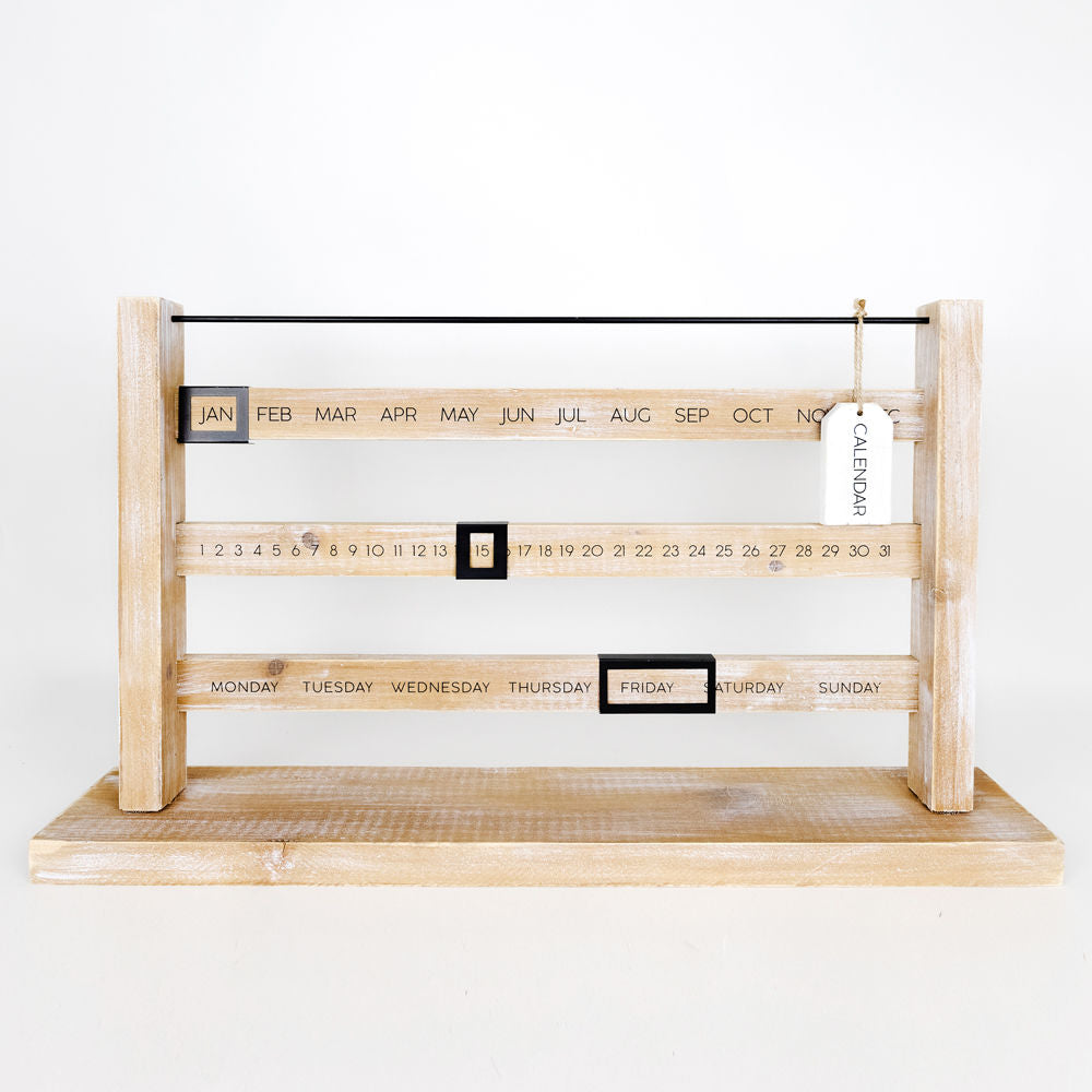 Perpetual Calendar | Bamboo Wood Home Decor Accent