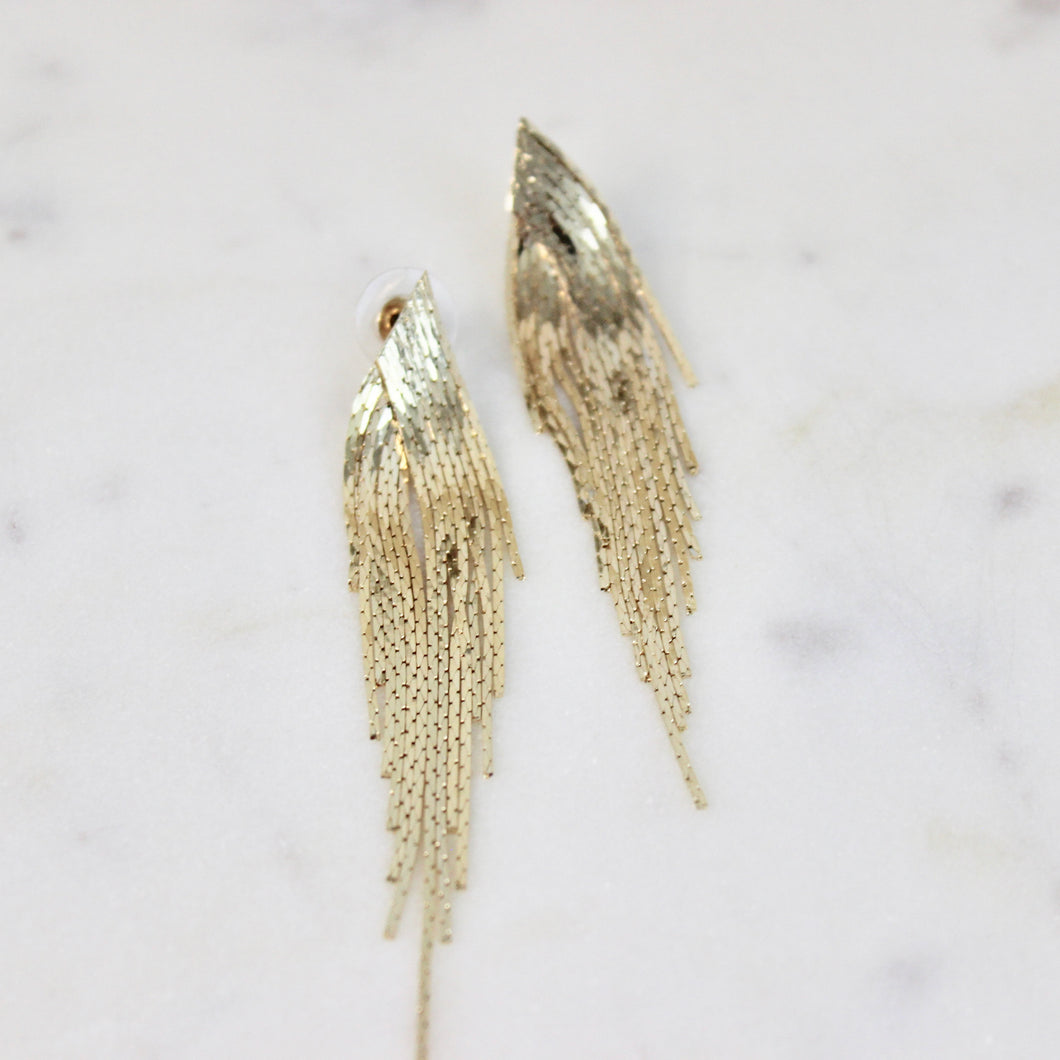 Chain Fringe Earrings | Silver & Gold