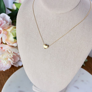 SweetHeart Brushed Gold Necklace| Rose Gold & Gold