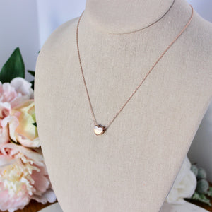 SweetHeart Brushed Gold Necklace| Rose Gold & Gold