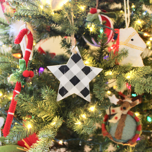 Buffalo Check Star Ornaments | Set of 2