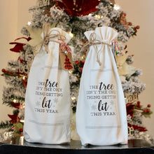 Load image into Gallery viewer, &quot;Lit&quot; Holiday Wine Bag | Set of 2