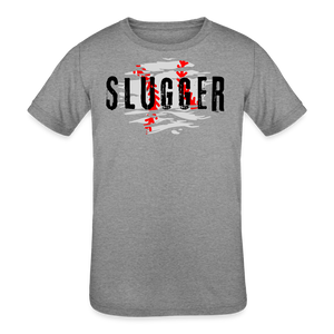 "Slugger" Kids Baseball Graphic T-Shirt - heather grey