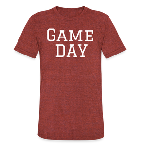 "Game Day" Heather Unisex Graphic T-Shirt - heather cranberry