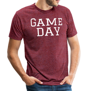 "Game Day" Heather Unisex Graphic T-Shirt - heather cranberry